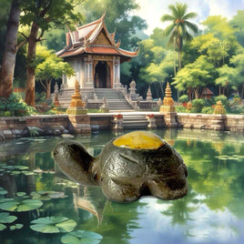 Amulette Thaï protectrice Bia Gae en forme de tortue - Wat Klang Bang Kaew.