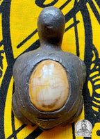 Bia Gae Protective Thai Amulet in the shape of a turtle - Wat Klang Bang Kaew. #403