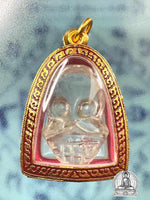 Rare Tibetan Citipati Skull Amulet in Spatika Crystal. #404