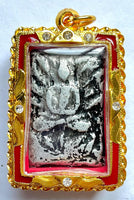 Curious old Phra Somdej amulet in aluminum. #361