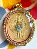 Precious Thousand-Armed Guan Yin Amulet (with Relic Crystals). #470