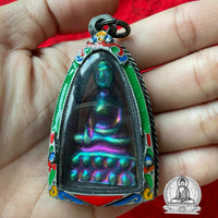 Phra Kling alchemical amulet in rainbow Lek Lai - Wat Puthai Sawan. #231