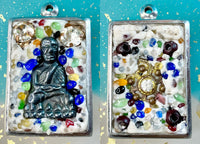 Amulettes en perles reliques Phratat multicolores - LP Thuat, Kee Lek Lai et Pyramide. # 435