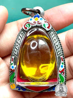 Pendentif en cristal des Nâgas jaune safran. # 346