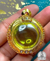 Gros pendentif en cristal des Nâgas jaune. # 345