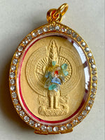 Precious Thousand-Armed Guan Yin Amulet (with Relic Crystals). #470