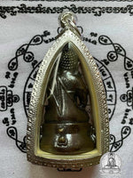 Belle amulette Thaï du Bouddha Phra Kling en métal alchimique sombre. # 338