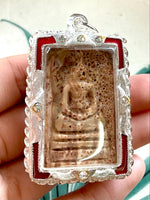 Amulette Bouddhiste Phra Somdej en Pierre Relique Hin Phratat Sacré de Khao Sam Roi Yot. # 420