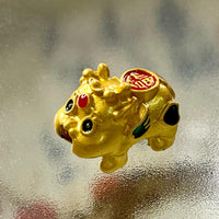 Golden Chinese Pixiu Amulet Bead – Protection and Prosperity. #416