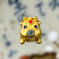 Golden Chinese Pixiu Amulet Bead – Protection and Prosperity. #416